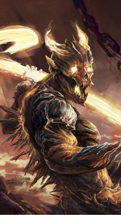 Arte autoral de carta de Arcanum: criatura dark fantasy 7