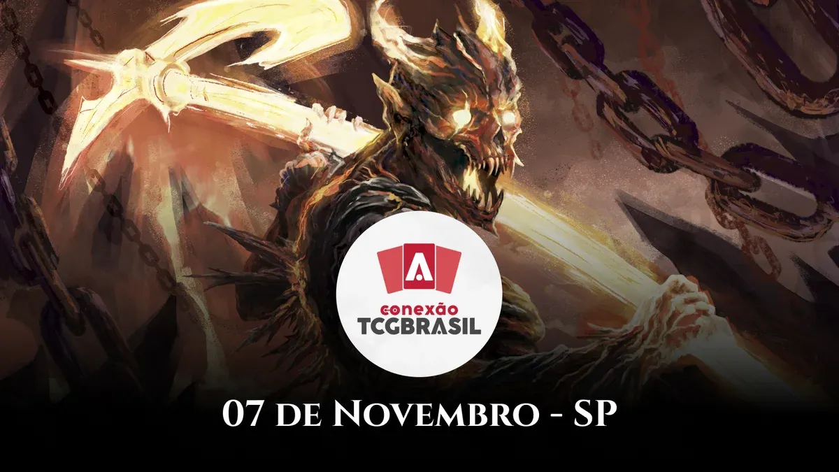 Capa de Arcanum no Conexão TCG Brasil: o primeiro evento de TCGs indies do país