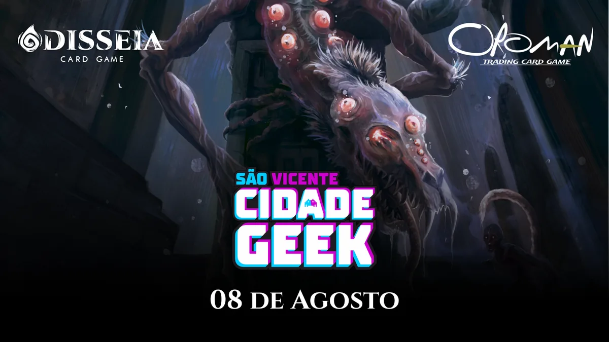 Capa de Arcanum no São Vicente Cidade Geek, com Oroman e Odisseia