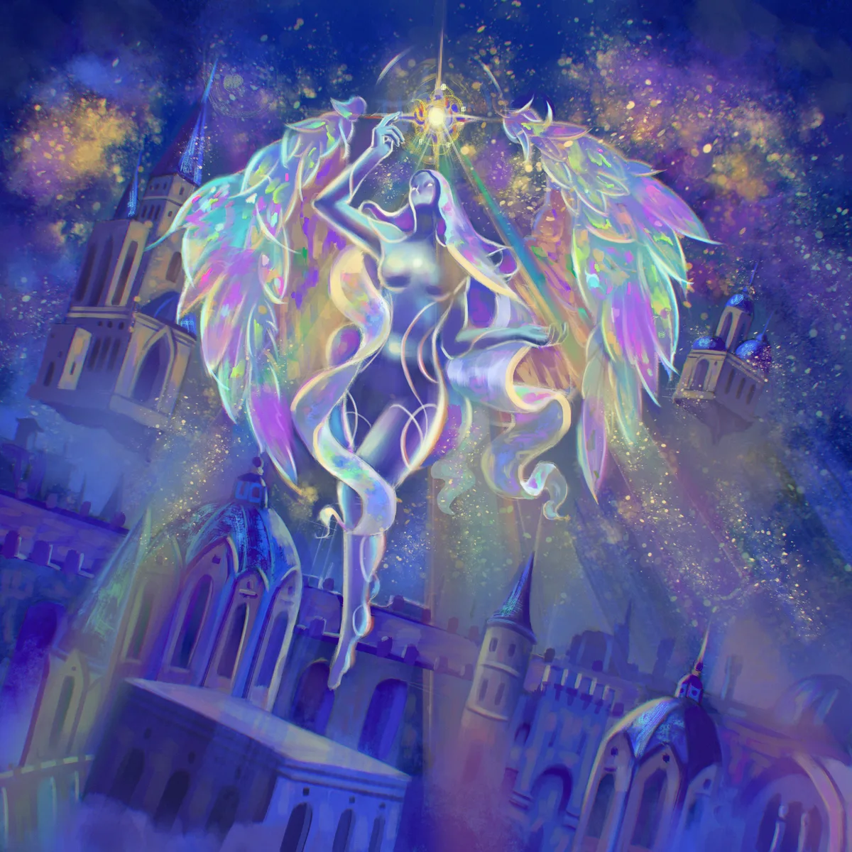 The Prismatic Veil crossing the sky of Arcanum